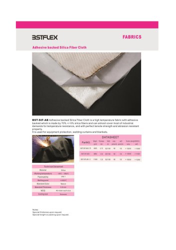 PSA-Backed heat resistant silica fiber cloth