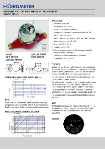 Multi Jet Flow Sensor M-TXKA/M-THXKA