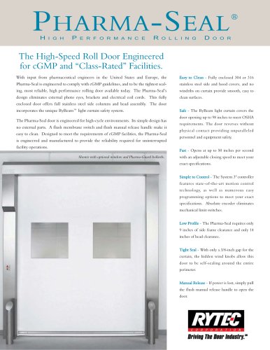 Pharma-Seal : High performance rolling door