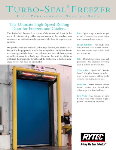 Turbo-Seal Freezer : High performance rolling door