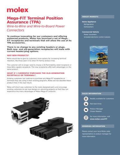 Mega-FiT Terminal Position Assurance (TPA)