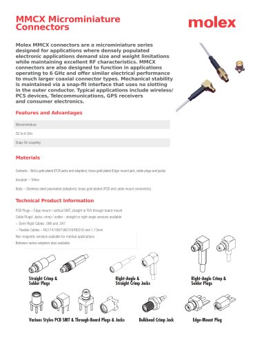 MMCX Microminiature Connectors