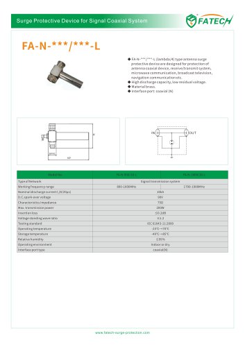 FATECH signal surge arrester FA-N-2500/10-K for for N type protection of antenna coaxial device