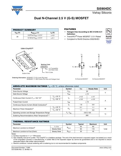 Si5904DC MOSFETS