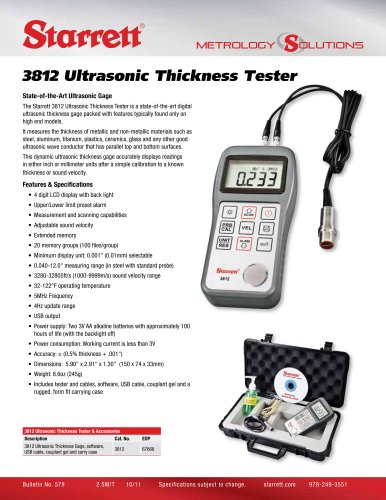 3812 Ultrasonic Thickness Tester