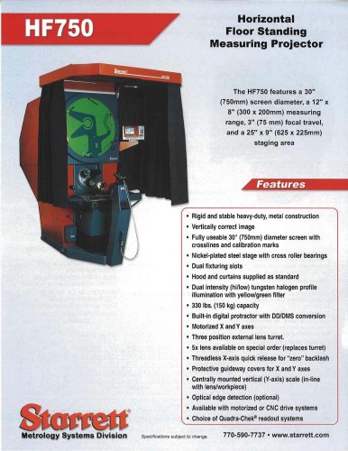 HF750 Horizontal  Floor Standing  Measuring Projector