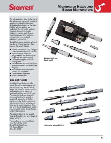MICROMETER HEADS AND BENCH MICROMETERS