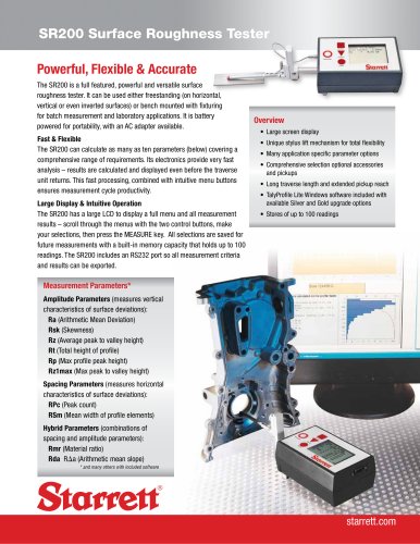 SR200 SURFACE ROUGHNESS TESTER