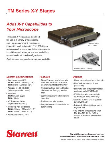 TM SERIES X-Y STAGES