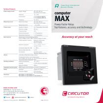 computer MAX, Power Factor Relay: op features, accuracy and technology