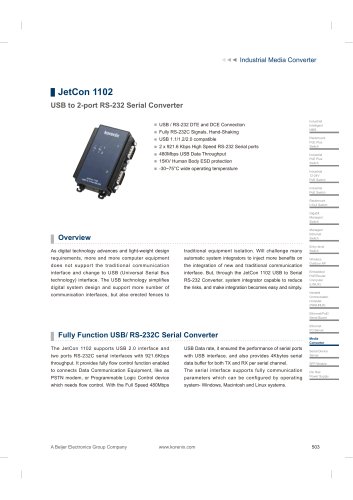 JetCon 1102 - data sheet