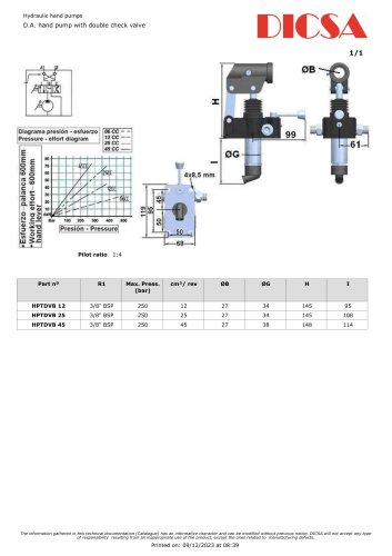 Hydraulic hand pumps