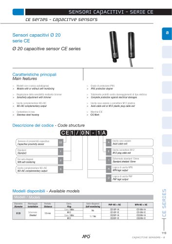 Ø20 mm capacitive sensors  