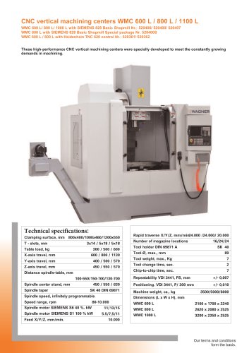 CNC Vertical Machining Center WMC L