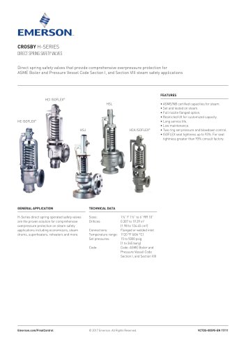 CROSBY H-SERIES DIRECT SPRING SAFETY VALVES