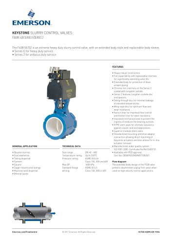 KEYSTONE SLURRY CONTROL VALVES FIGURE 638 SERIES E/SERIES 2