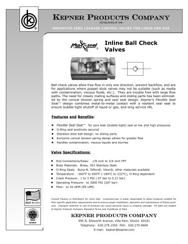 Inline Ball Check Valves