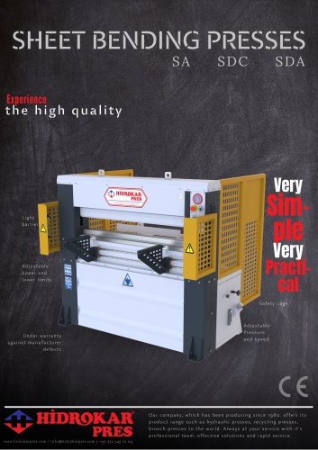 Sheet Bending Presses Information Brochure