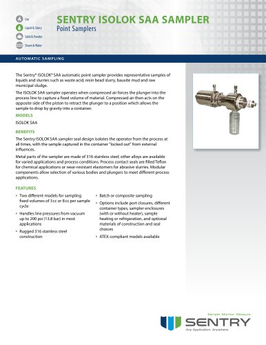 SENTRY ISOLOK SAA SAMPLER