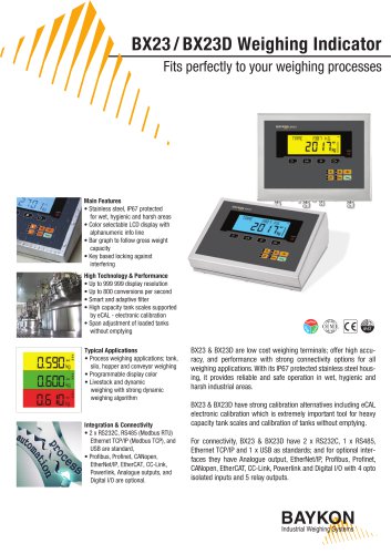 Baykon BX23 / BX23D Weighing Indicator