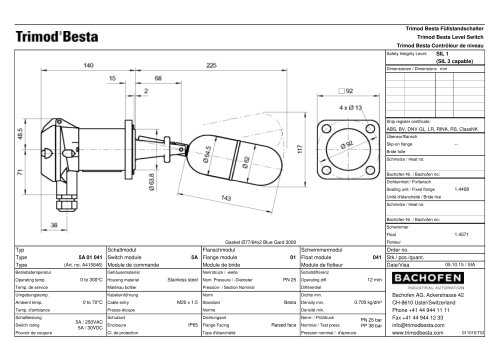 Trimod Besta Level Switch 5A 01 041