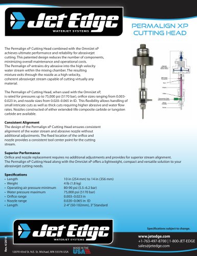 PERMALIGN® XP ABRASIVEJET CUTTING HEAD- 85KSI