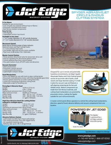 SPYDER ABRASIVEJET RADIUS & CIRCLE CUTTING SYSTEM