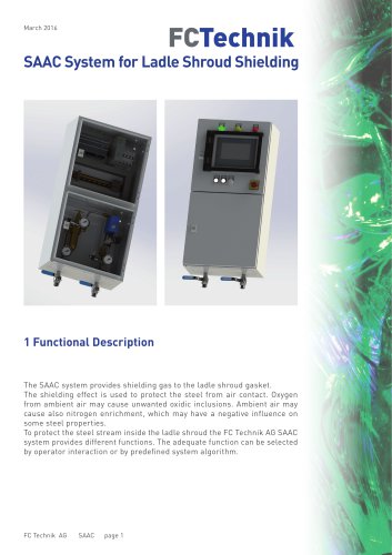 Gas Control Station for Ladle Shroud shielding