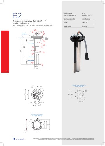 B2  6 screws (ø60,3 mm) fixation sensor with fuel lines