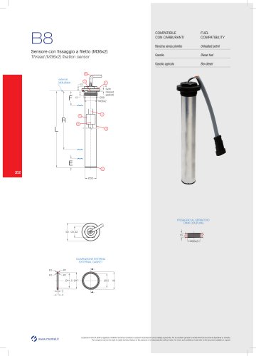 B8 Thread (M36x2) fixation sensor