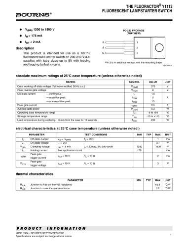 Fluoractor® Fluorescent Lamp Starter Switch Y1112