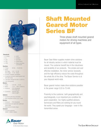 Shaft Mounted Geared Motor Series BF