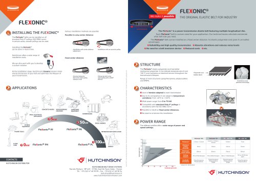 Hutchinson Flexonic, The first flexible belt for industry (Presentation of the Hutchinson Flexonic product and its technical data)