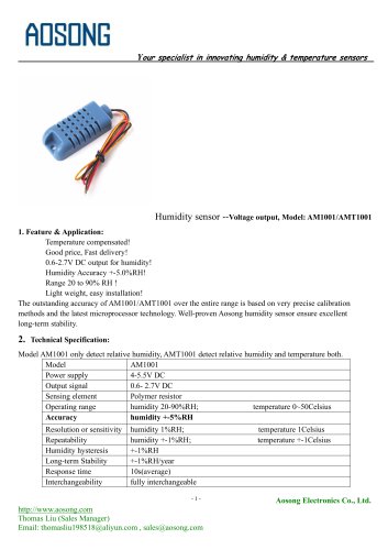 Humidity sensor-AM1001 AOSONG