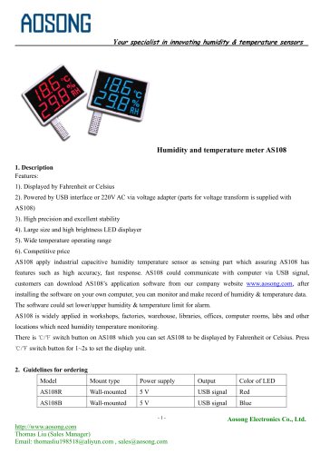 Humidity sensor-AS108 AOSONG