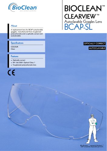 Bioclean Clearview Autoclavable Goggle Lens