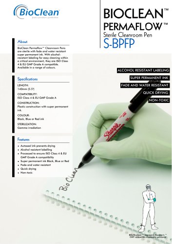 Bioclean Permaflow Sterile Clenaroom Pen