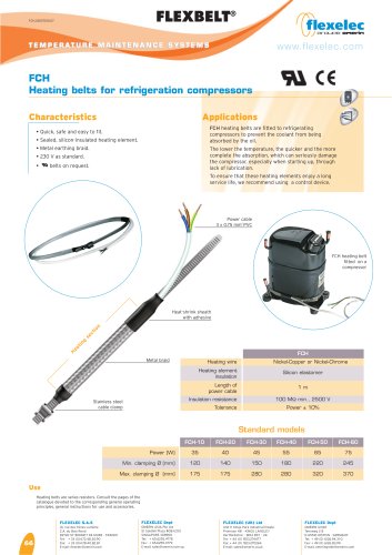 FLEXBELT - FCH - Heating belts for refrigeration compressors