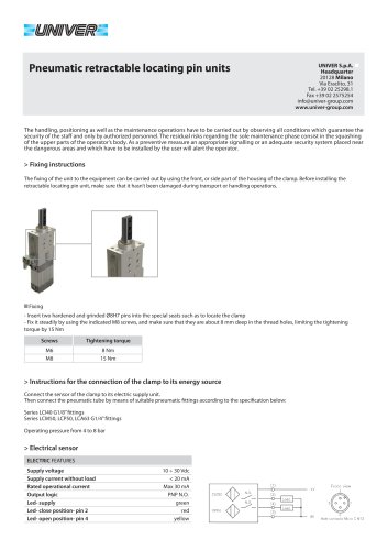 RETRACTABLE LOCATING PIN UNITS