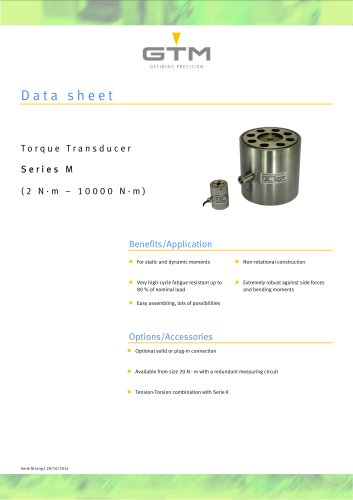 Precision torque measurement  Serie M