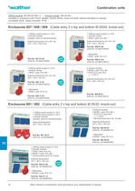 Socket outlet combinations, free standing units, suspension-type combinations, stainless steel distribution cabinets