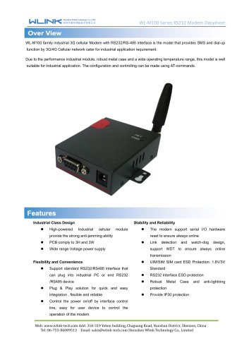 WL-M100 Series RS232 Modem