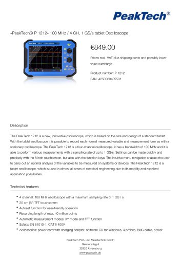 PeakTech® P 1212
