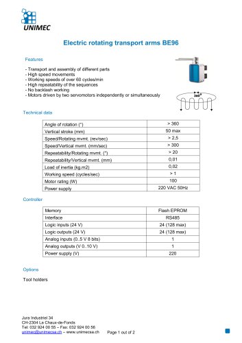 Electric rotating transport arms BE96