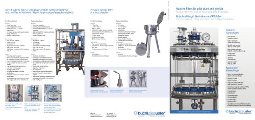 Nutsche filters for pilot plant and kilo lab