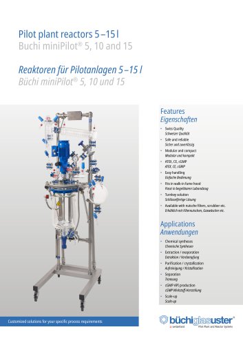 Pilot plant reactors 5 - 15 L - miniPilot