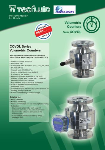 Covol Oscillating Piston Flow Meters