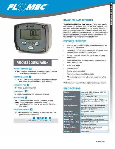 RT40 FLOW RATE TOTALIZER