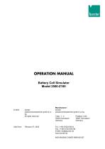 Data Sheet Battery Cell Simulator Model 2500-Z100