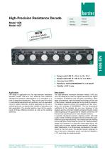Data Sheet - High-Precision Resistance Decade Model 1406,  Model 1407